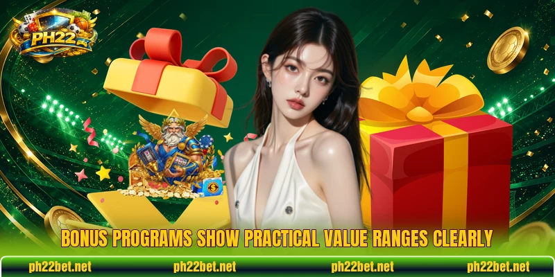 Bonus programs show practical value ranges clearly Bonus programs show practical value ranges clearly