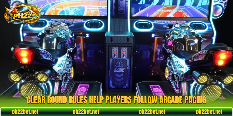 Clear round rules help players follow arcade pacing