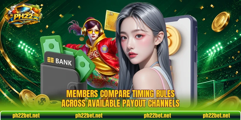 Members compare timing rules across available payout channels Members compare timing rules across available payout channels