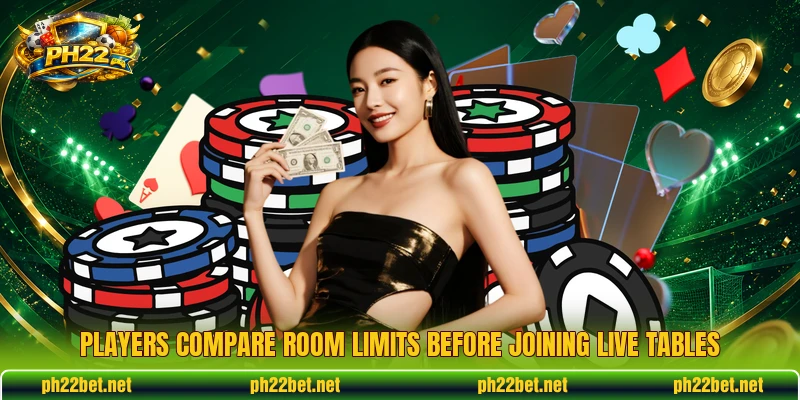Players compare room limits before joining live tables Players compare room limits before joining live tables