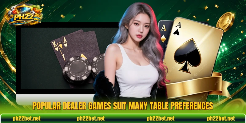 Popular dealer games suit many table preferences Popular dealer games suit many table preferences