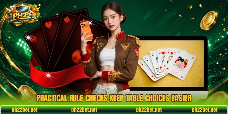 Practical rule checks keep table choices easier Practical rule checks keep table choices easier