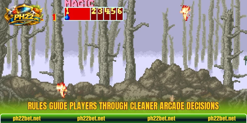 Rules guide players through cleaner arcade decisions