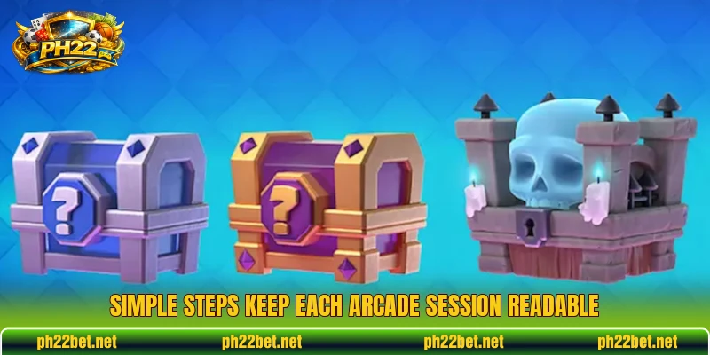 Simple steps keep each arcade session readable Simple steps keep each arcade session readable