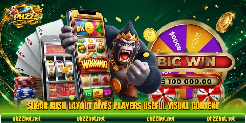 Sugar Rush layout gives players useful visual context